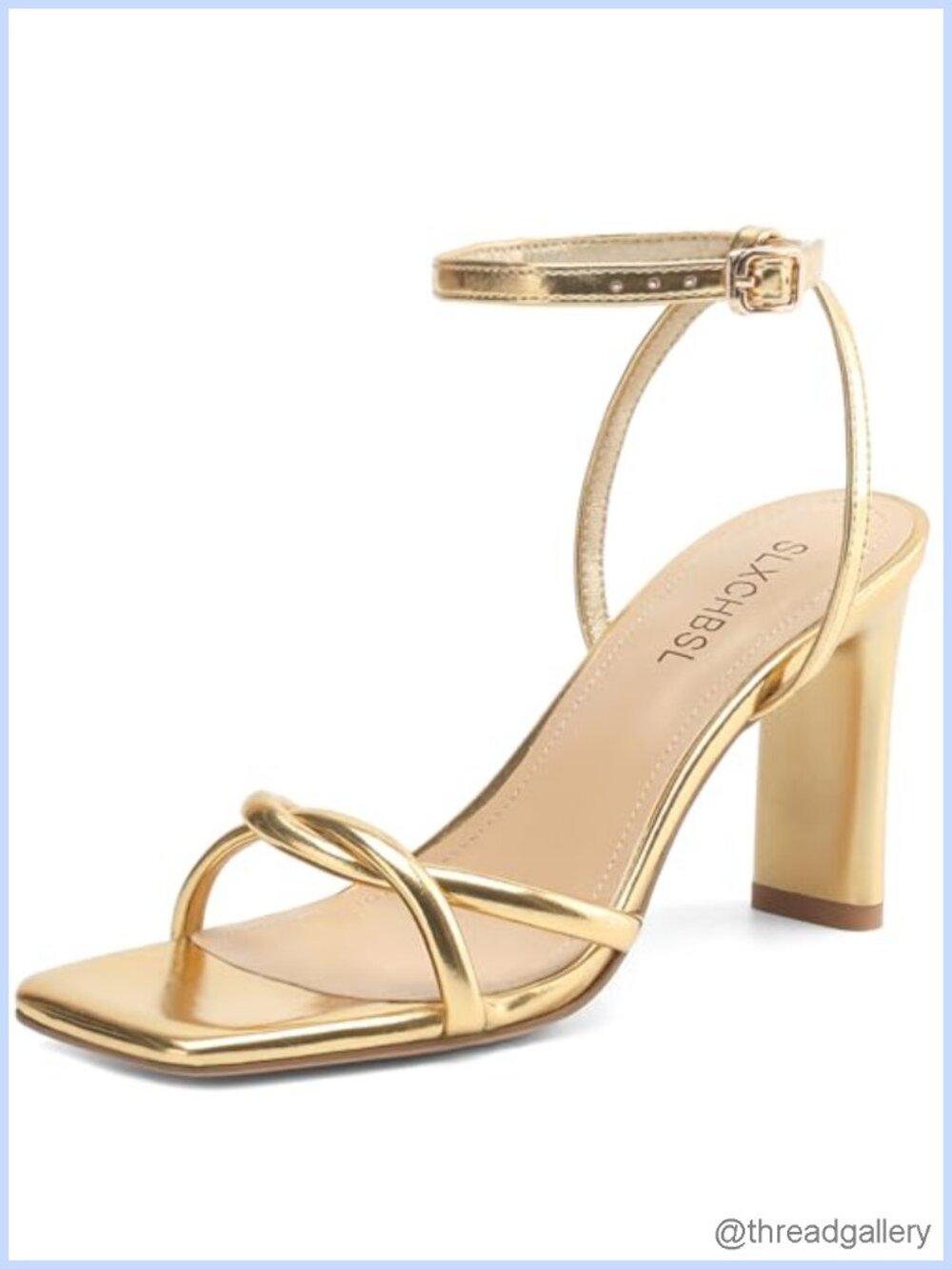 Strappy Square Open Toe Chunky Heeled Sandals for Women